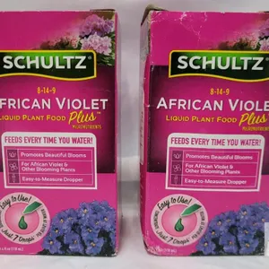 2 Schultz African Violet Plus 4 fl oz 8-14-9 Liquid Plant Food with Dropper for Blooming Plants
