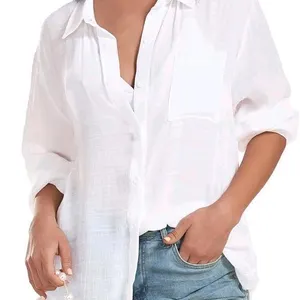 New Size XL Women's Summer Super Lightweight Button-Up Long Sleeve Coverup / Blouse