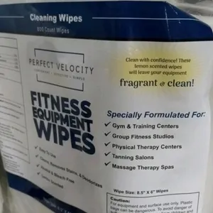 Perfect Velocity Fitness Equipment Wipes, 800 Count, Lemon Scented, Alcohol & Bleach Free