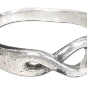 Vintage Stamped 925 Sterling Silver Infinity Ring, Size 7, 2.2g