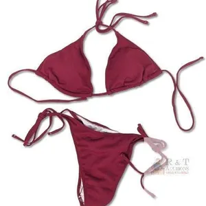 New Size MED Women's 2-Piece Solid Colour Woven String Bikini Swim Set