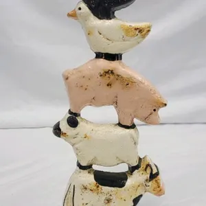 Vintage Cast Iron Farm Animals Door Stop