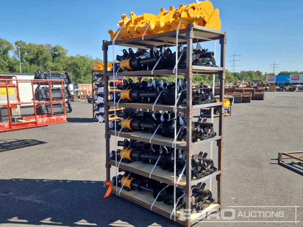 Unused 2026 GIYI Qty (8) Rake, Ripper, Graber, 12" Auger, 16" Auger, 8" Narrow Bucket, 24" Bucekt, 32" Bucket to suit Mini Excavator (6 of)