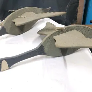 2 Hand-Made Hanging Wooden Geese . Measures 37"×37"