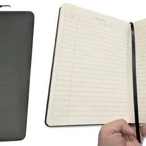 New QZEEK BASICS A5 Hardcover Notebook – Black College Ruled Notebook, 192 Pages 100 GSM Premium Paper, NotebookJournal with Pen Loop, Pocket, Ribbon 