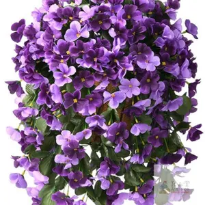New INQCMY Artificial Silk Hanging Basket Flowers, Deep Purple Lotus, Set of 6 Bouquets X004Y36D47 Lotus