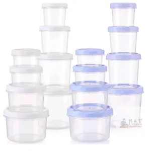 New Acellegic 16pcs Freezer Food Storage Containers Screw Lids 8 Size (7oz-50oz)