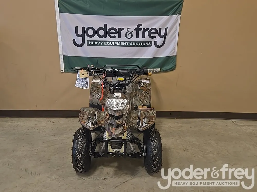 Unused 110CC Boulder 4 Stroke ATV with Electric Start, Remote Control Speed Limiter/Kill Switch, Blue