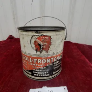 McColl-Frontenac Oil Company Red Indian Limited Grease Pail 5 lb.with Indian Chief Logo