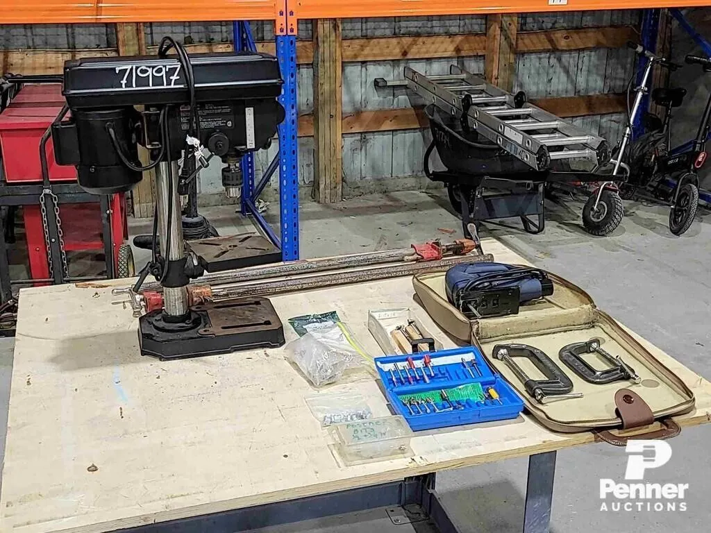 Drill Press, Jigsaw, Router Bits & Pipe Clamps