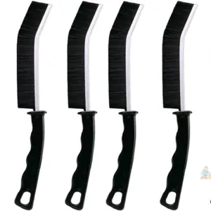 6 New Hard Bristled Crevice Cleaning Brush | Hard Bristle Grout Cleaner Scrub Brush - Ergonomic Space-Saving Sink Corners Cleaner for Refrigerator Fur
