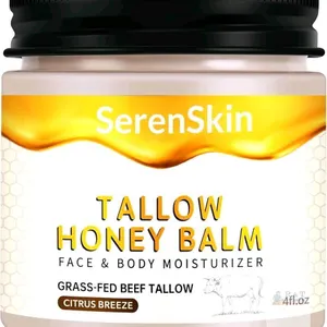 [exp 2027] New SerenSkin Beef Tallow Face Cream – Tallow and Honey Balm for Face – Whipped Beef Tallow Moisturizer with Honey & Citrus – Deep Hydr
