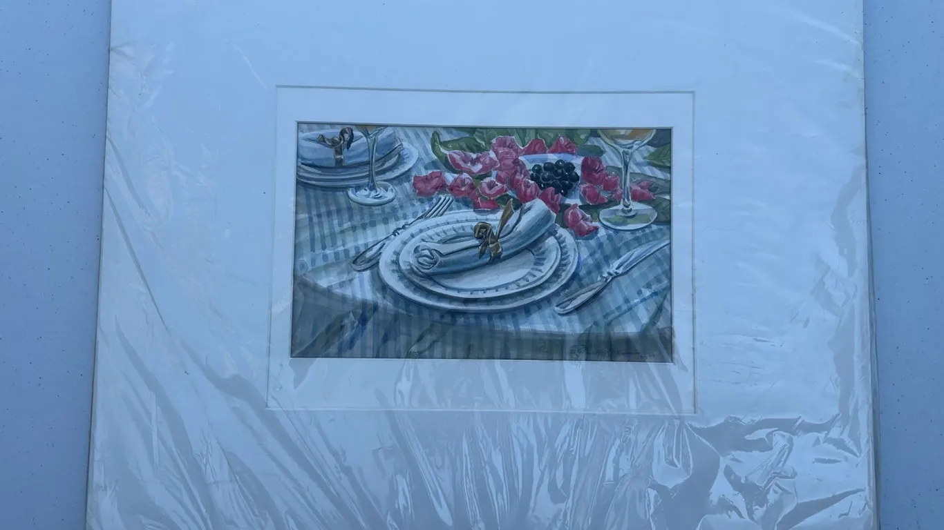Signed Limited Edition Still Life Print 12/99, 10x6 In.