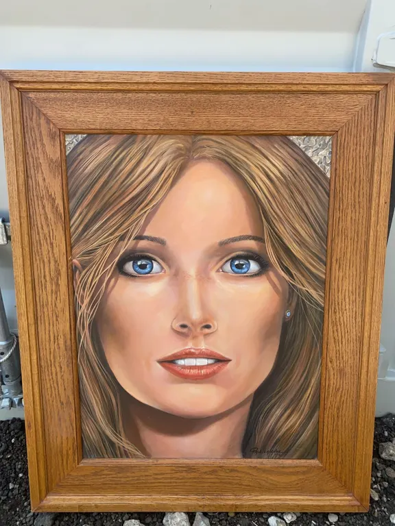 Paul Lalande 2012 Portrait Painting, Framed 33 x 41 in