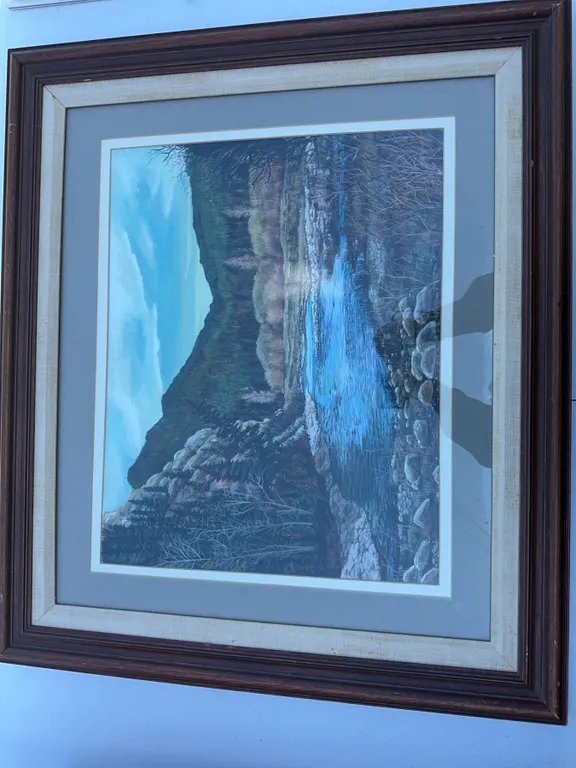 Paul Lalande Landscape Painting, 20.5x16, Framed 31x27