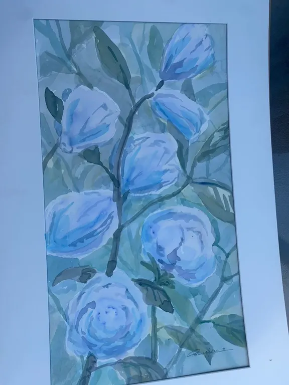 Paul Lalande 1999 Watercolour Floral Painting, Framed, 24 x 15.5 in