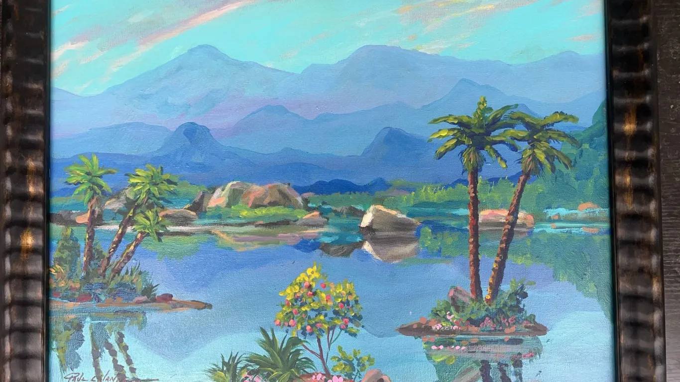 Framed Signed Landscape Painting by Paul LaLande, 22.5”x18.5”
