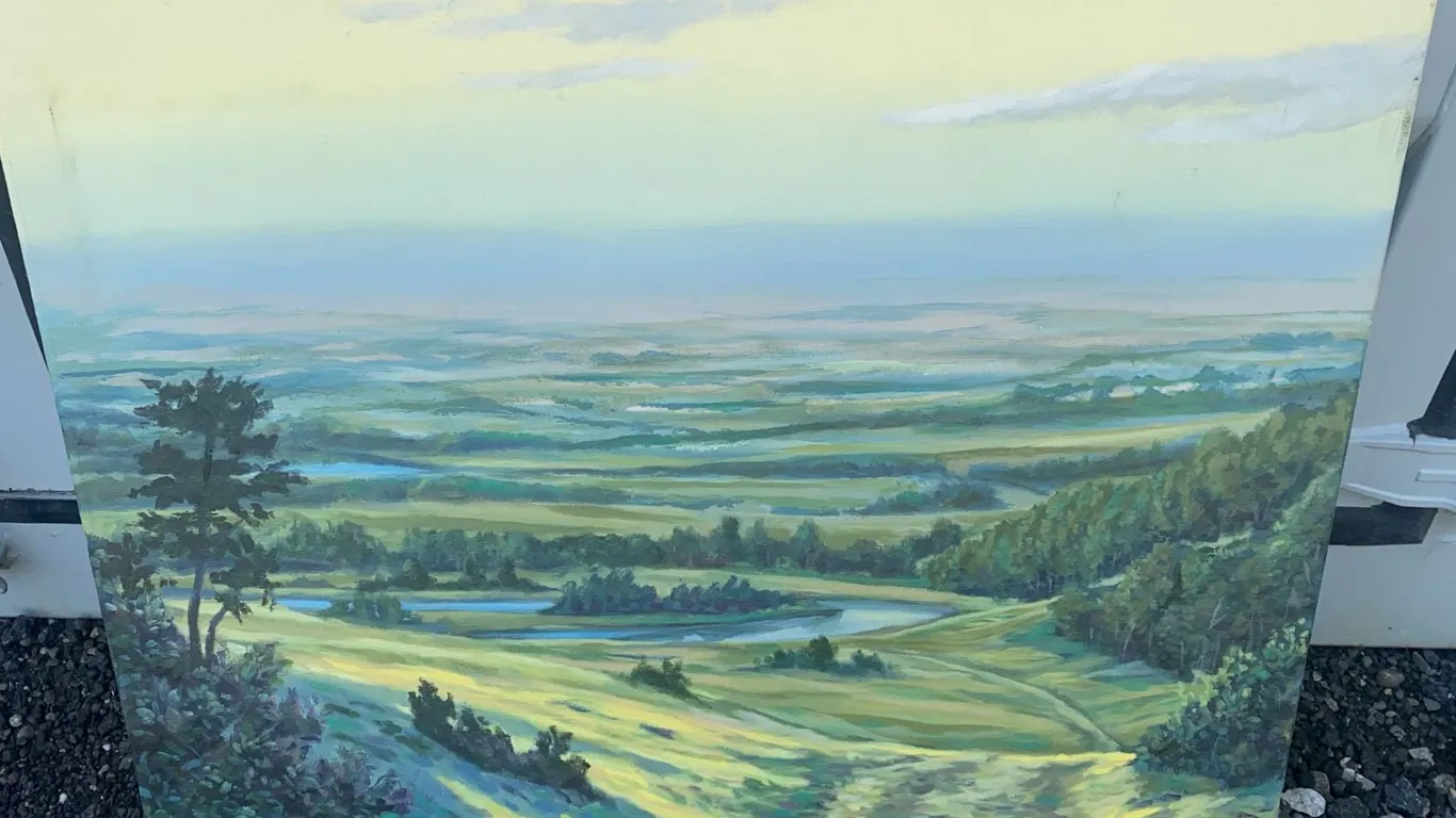 Paul Lalande Landscape Oil Painting, 36 by 30 Inches