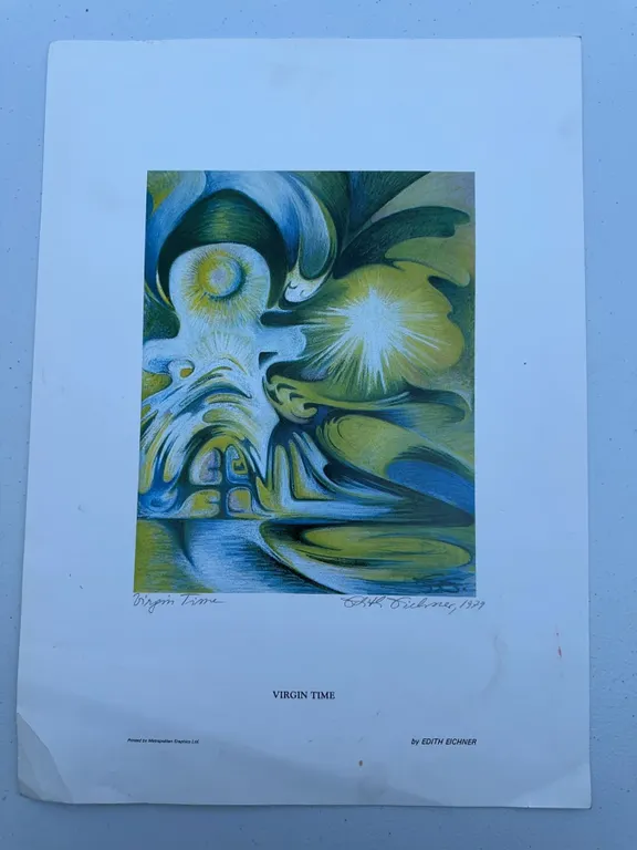 Edith Eichner "Virgin Time" 1979 Art Print, 9 3/4 x 7 3/4 Inches