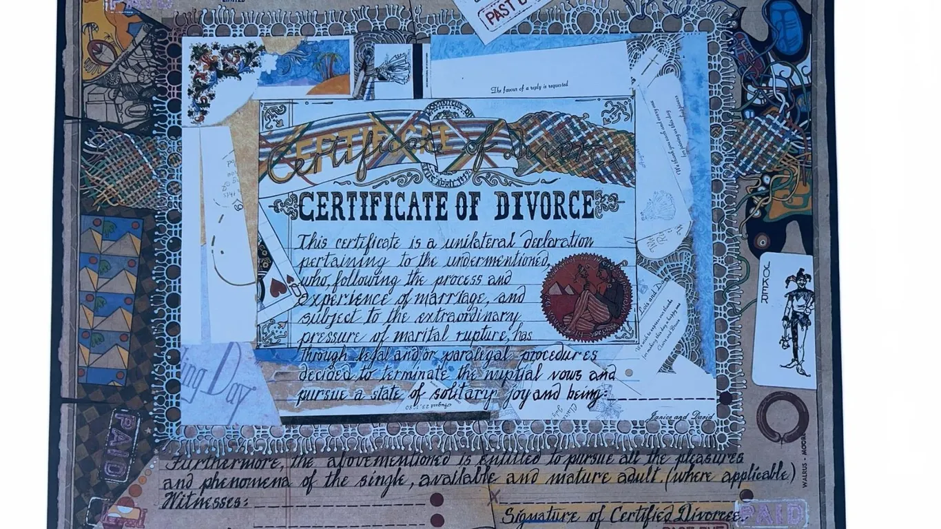 Media Artwork 'Certificate of Divorce', 23" x 20"