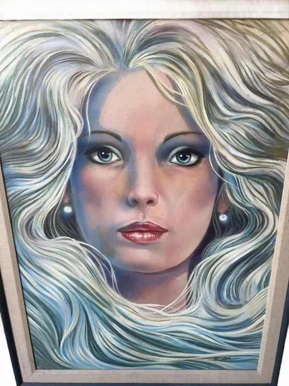 Paul Lalande Signed Portrait Painting With Frame, 26"x36.5"