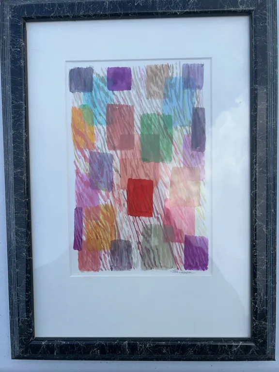 Paul Wander Abstract Watercolour Painting, Framed, 9"x6"