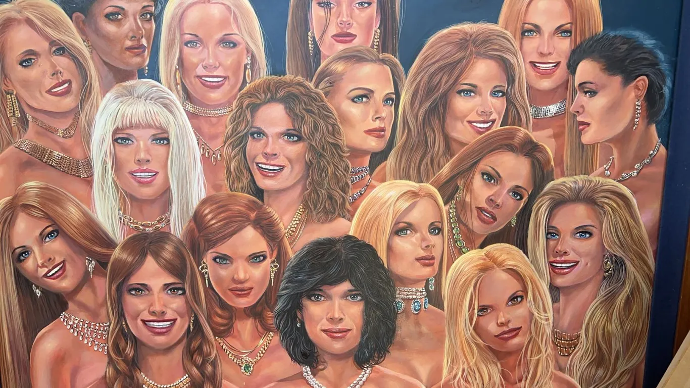 Paul Lalande 2002 Large Portrait Painting, 55x42 Inches Framed