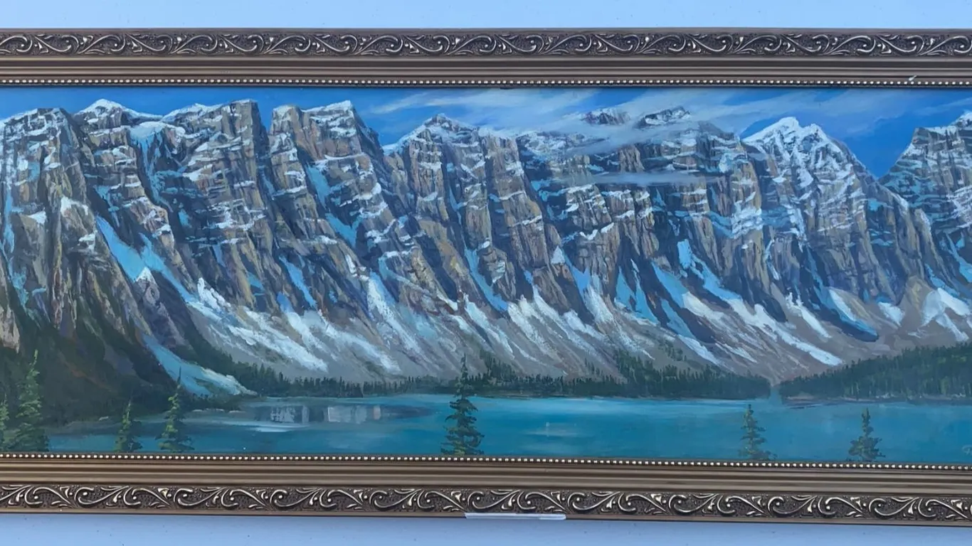 Paul Lalande 2003 Original Landscape Oil Painting, Framed 38.5" x 15"
