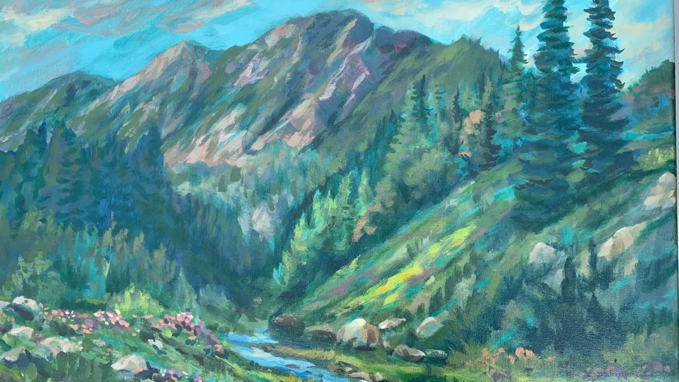 Paul Lalande Original Mountain Landscape Oil Painting 24x18
