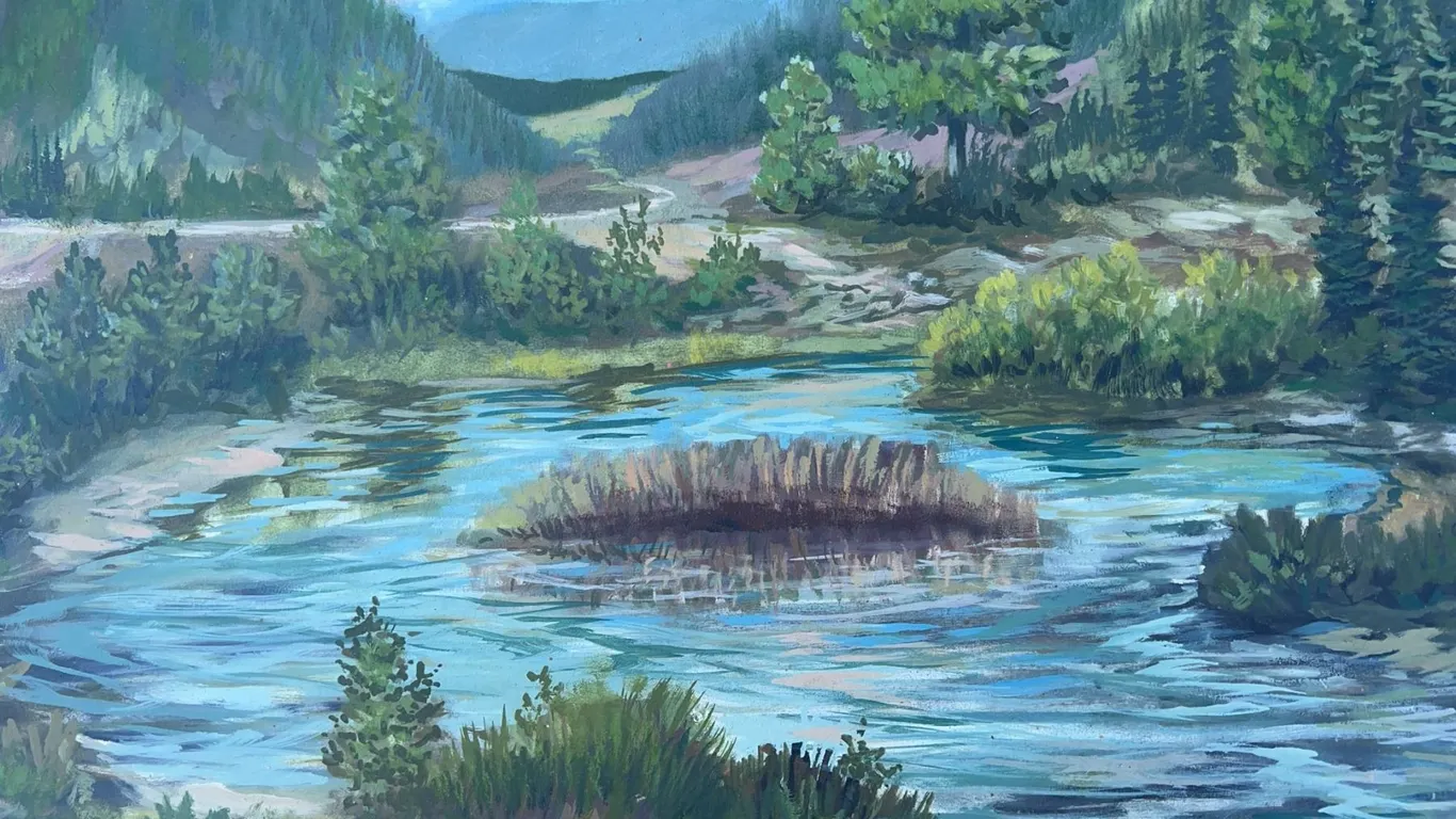 Paul Lalande 2001 Original Landscape Painting, 19x15.5 Inches
