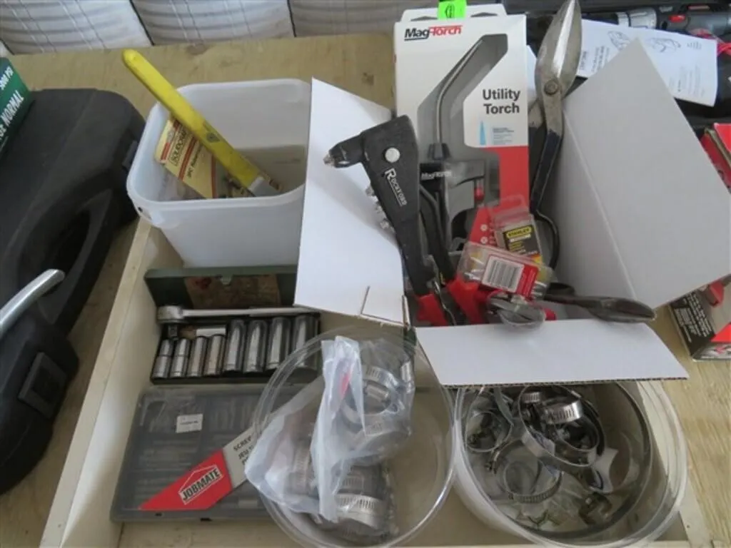Pipe Clamps * Tin Snips * Torch * Pop Riveter