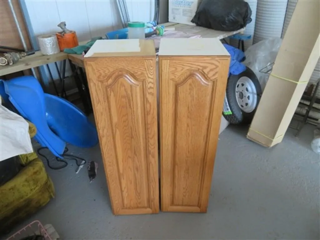 2 Wood Cabinets