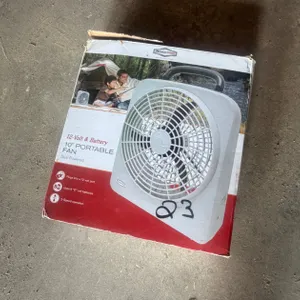 10IN PORTABLE FAN 12 VOLT AND BATTERY