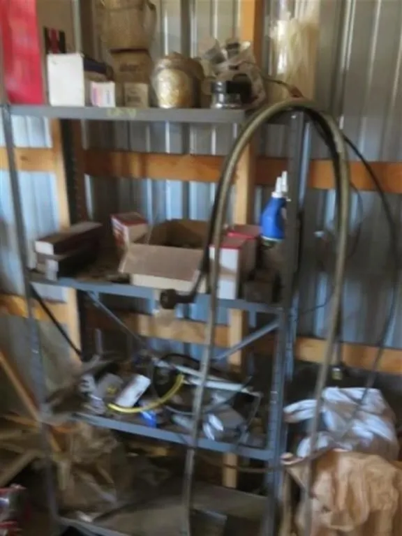 Sm. Metal Shop Stand w/shop supplies, filters