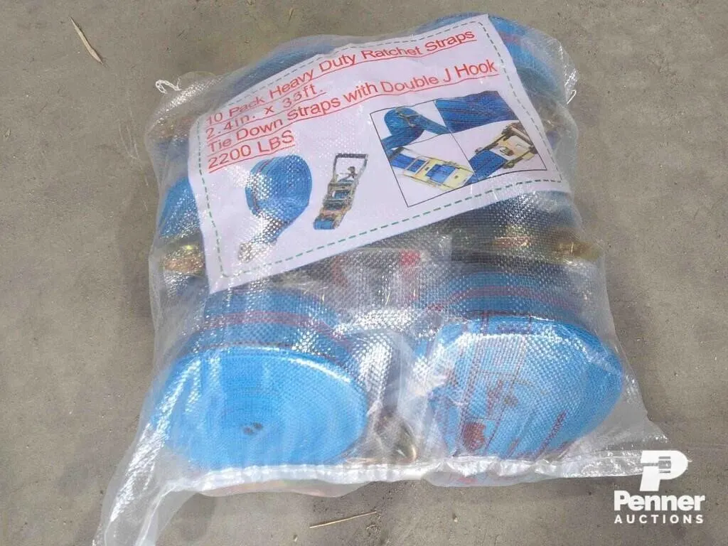 Blue 10 Pack Heavy Duty Ratchet Straps