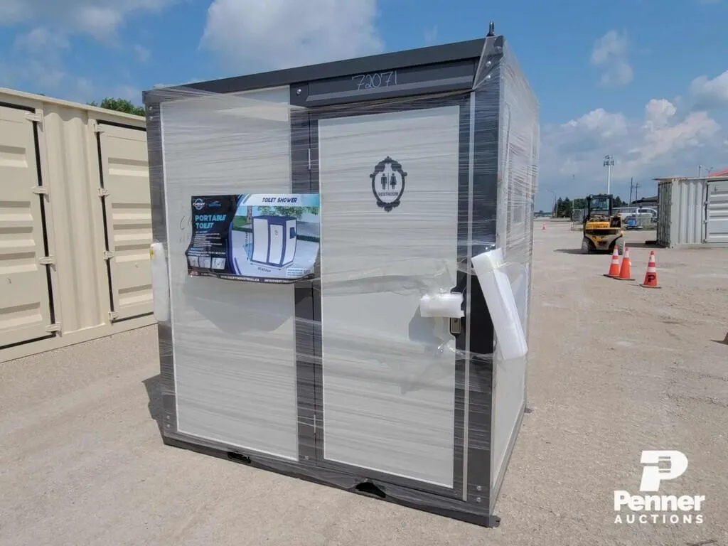 Bastone Portable Restroom with Showers-Small, Grey