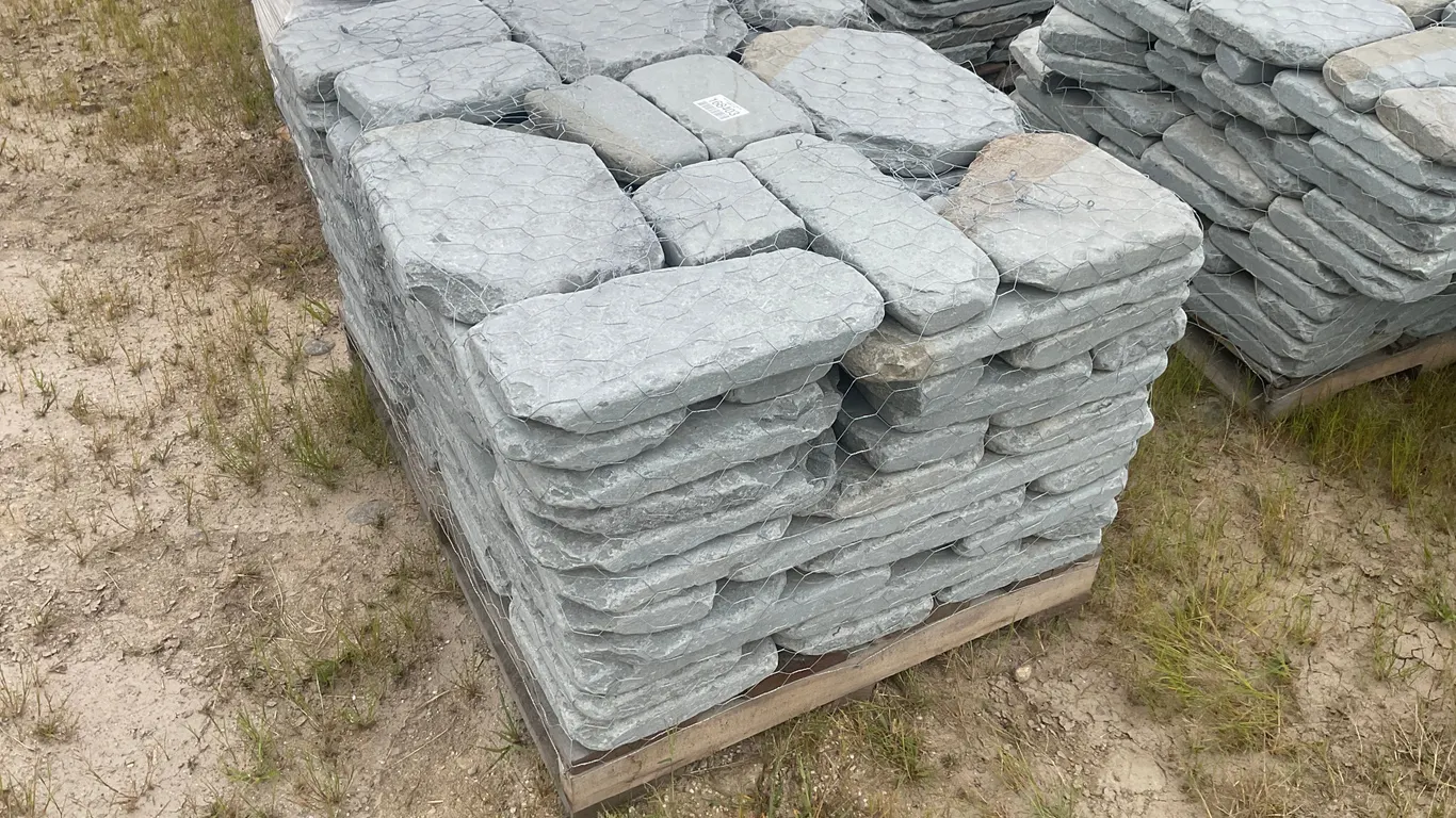 PALLET OF 2” TUMBLED IRREGULAR PAVERS