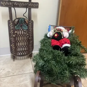 SANTA IN SLEIGH-METAL SLED