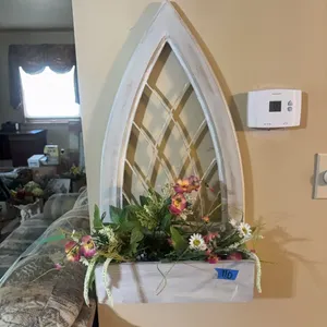 ARCH DECIR W/ FLOWERS-MIRROR-SHELF