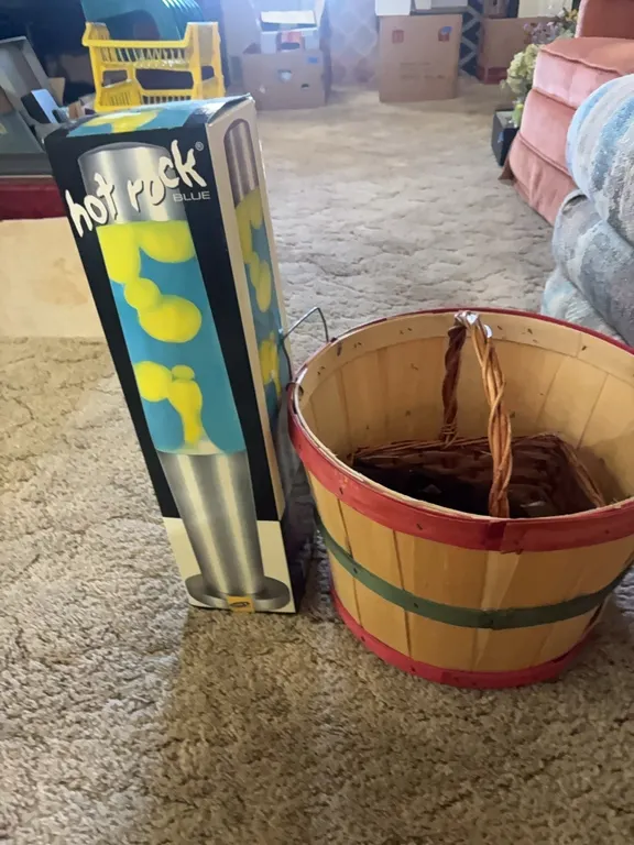 HOT ROCK LAVA LAMP-BUSHEL BASKET-BASKET