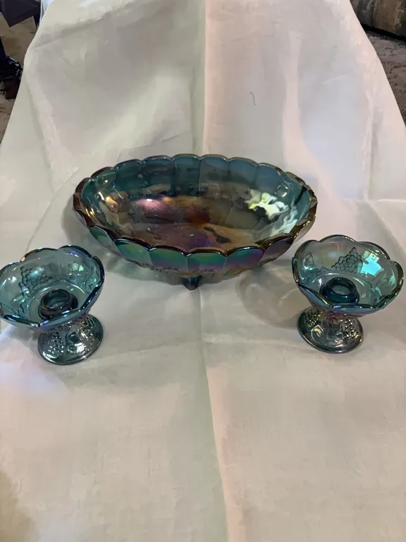 CARNIVAL FRUIT BOWL-CANDLE HOLDERS