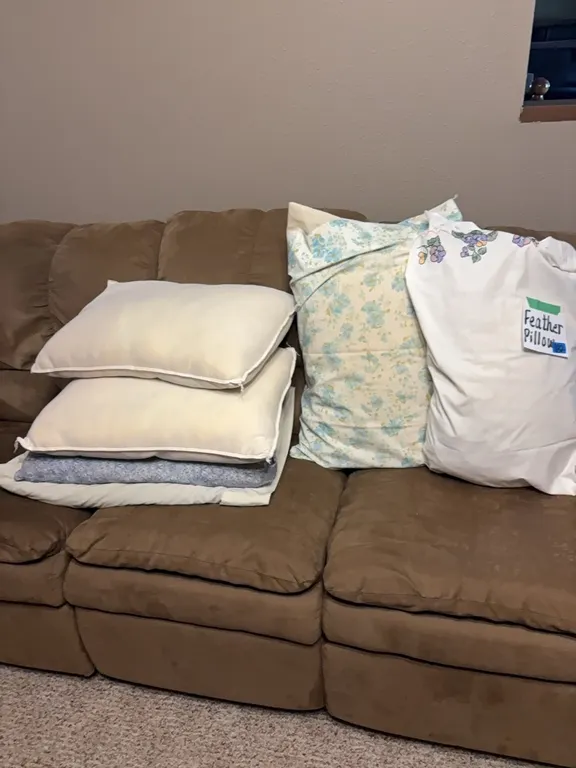 4 PILLOWS-2 FEATHER PILLOWS