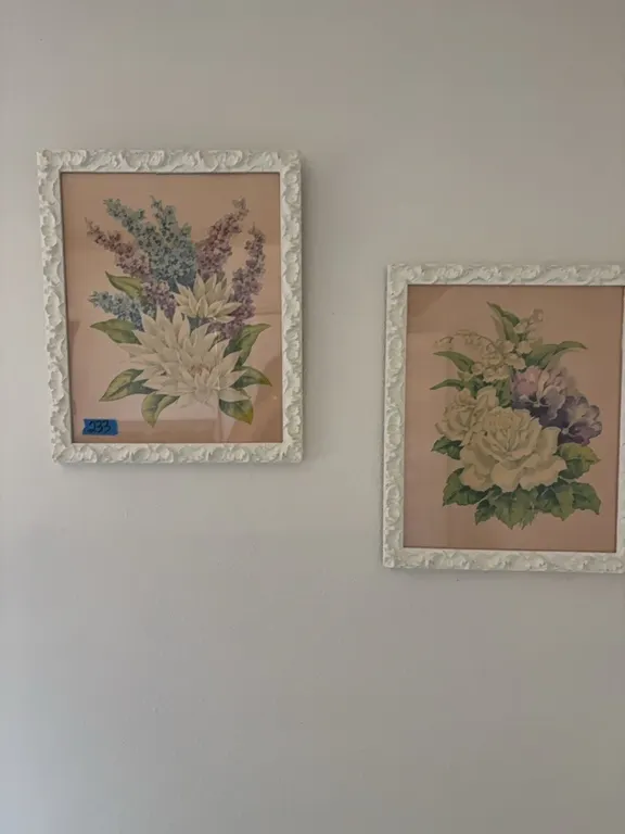 2 FLOWERED PICTURES