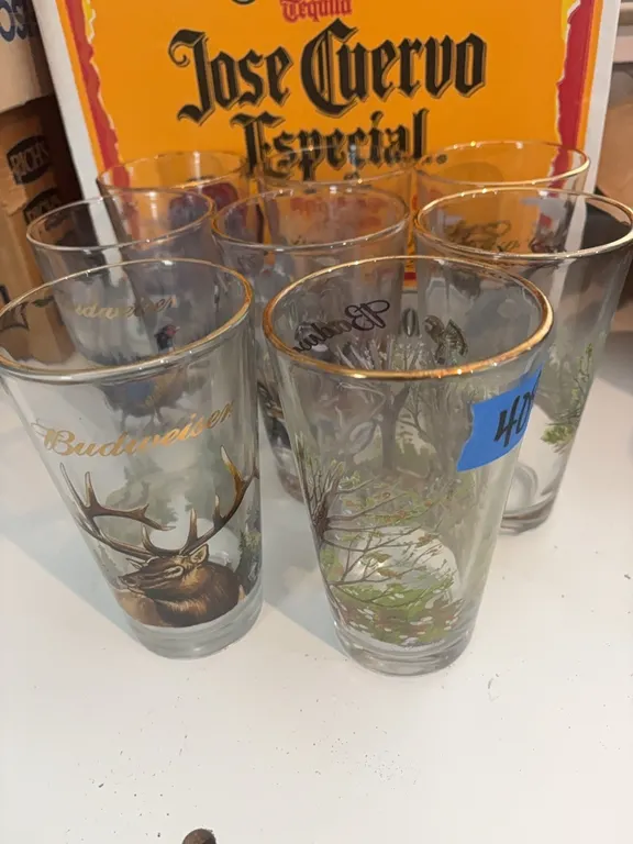 8 BUDWEISER GLASSES