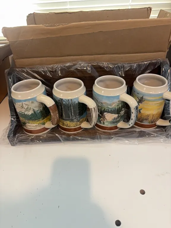 4 BUDWEISER MUGS-SHELF
