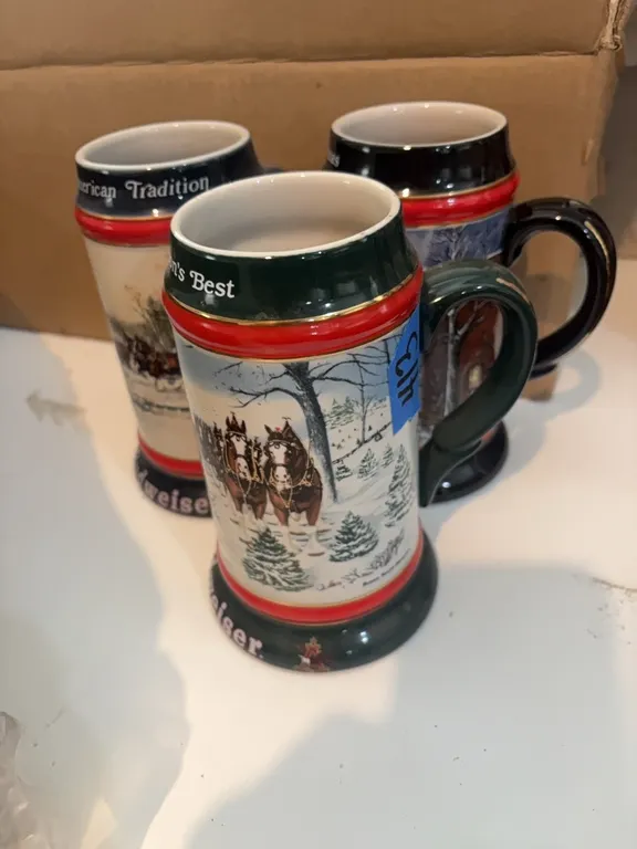 3 BUDWEISER MUGS