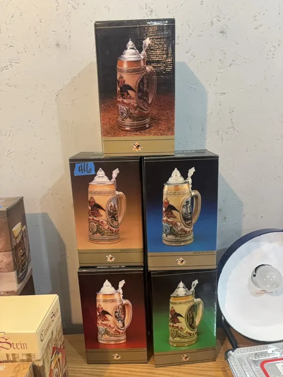 5 BEER STEINS