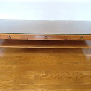 Wooden Coffee Table with Glass
