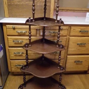 Wooden Corner Whatnot Shelf