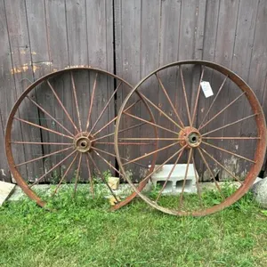 2 METAL 46IN WAGON WHEELS